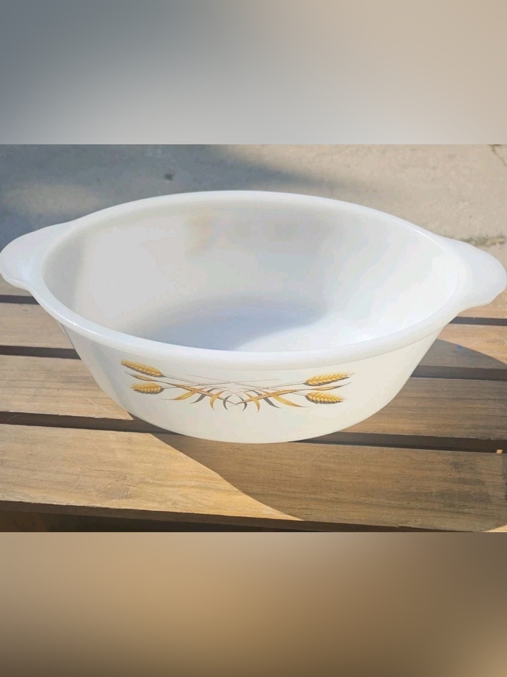 Vintage Fire-King Golden Wheat 1.5 Qt Oval Casserole Dish Anchor Hocking USA